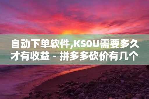 自动下单软件,KS0U需要多久才有收益 - 拼多多砍价有几个阶段 - 互助维克多抢了但是成功率高-第1张图片-靖非智能科技传媒