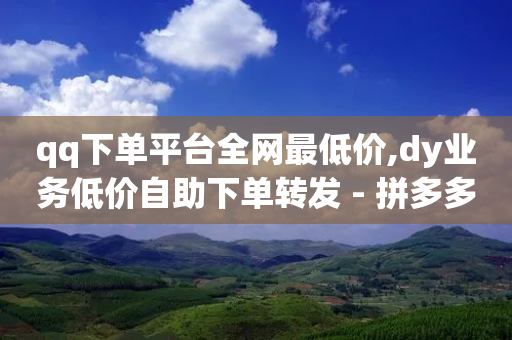 qq下单平台全网最低价,dy业务低价自助下单转发 - 拼多多助力软件 - 拼多多砍刀最便宜软件-第1张图片-靖非智能科技传媒