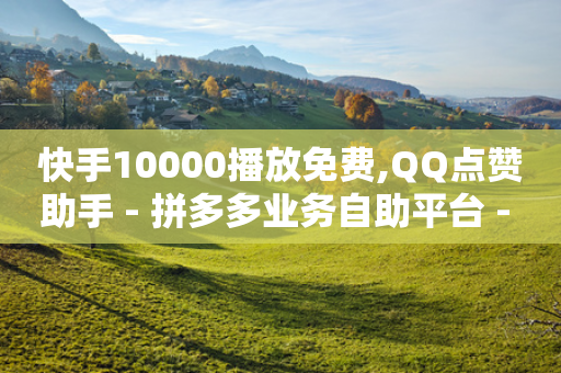 快手10000播放免费,QQ点赞助手 - 拼多多业务自助平台 - 拼多多帮忙砍一刀有没有风险