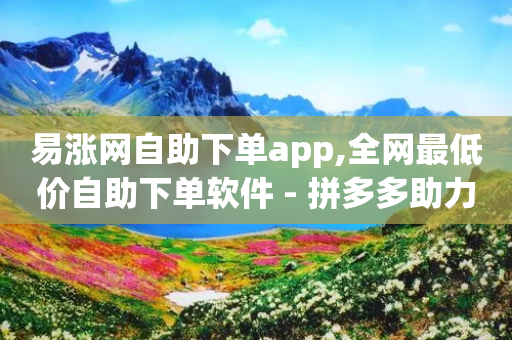 易涨网自助下单app,全网最低价自助下单软件 - 拼多多助力免费 - 怎样查看给陌生人助力记录-第1张图片-靖非智能科技传媒