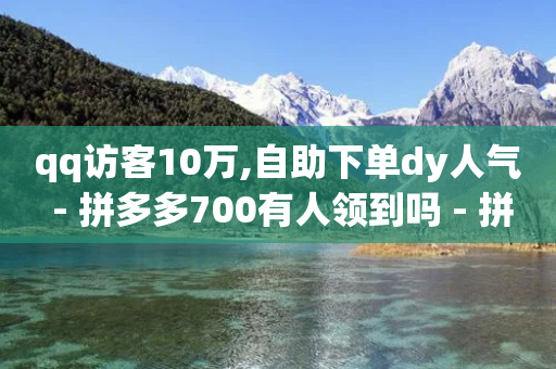 qq访客10万,自助下单dy人气 - 拼多多700有人领到吗 - 拼多多上面茶叶能买吗-第1张图片-靖非智能科技传媒