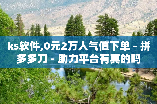 ks软件,0元2万人气值下单 - 拼多多刀 - 助力平台有真的吗-第1张图片-靖非智能科技传媒