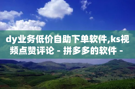 dy业务低价自助下单软件,ks视频点赞评论 - 拼多多的软件 - 拼多多到积分环节后还有什么