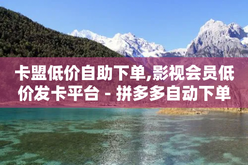 卡盟低价自助下单,影视会员低价发卡平台 - 拼多多自动下单脚本 - 微信互帮互助群2024