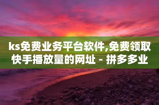 ks免费业务平台软件,免费领取快手播放量的网址 - 拼多多业务关注下单平台 - 自动刷人数脚本下载-第1张图片-靖非智能科技传媒