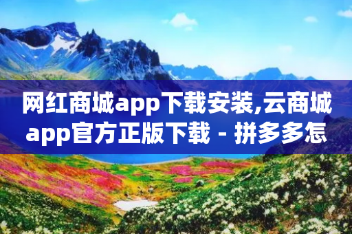 网红商城app下载安装,云商城app官方正版下载 - 拼多多怎么刷助力 - 招财猫拼多多