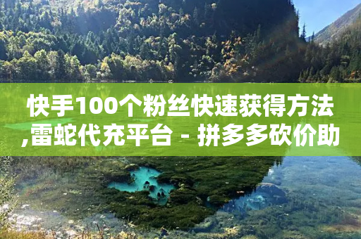 快手100个粉丝快速获得方法,雷蛇代充平台 - 拼多多砍价助力网站 - 拼多多领取红包好假