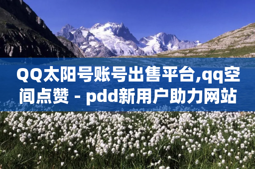 QQ太阳号账号出售平台,qq空间点赞 - pdd新用户助力网站 - 闲鱼全新正品超低价活动页面