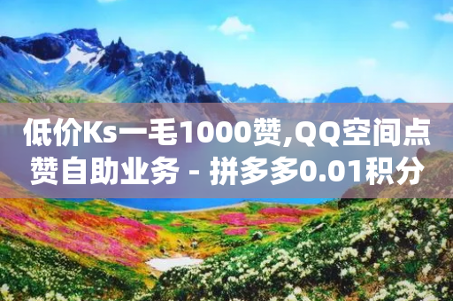 低价Ks一毛1000赞,QQ空间点赞自助业务 - 拼多多0.01积分后面是什么 - 拼多多一件代发货源app-第1张图片-靖非智能科技传媒