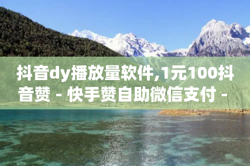 抖音dy播放量软件,1元100抖音赞 - 快手赞自助微信支付 - 24自助下单服务平台