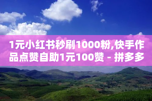 1元小红书秒刷1000粉,快手作品点赞自助1元100赞 - 拼多多助力软件 - 拼多多扫码助力安全吗