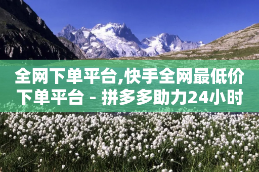 全网下单平台,快手全网最低价下单平台 - 拼多多助力24小时免费 - 支付宝付款脚本-第1张图片-靖非智能科技传媒