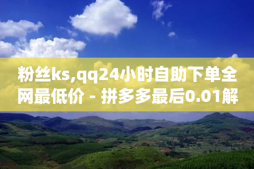 粉丝ks,qq24小时自助下单全网最低价 - 拼多多最后0.01解决办法 - 网上进货实体店买合法吗