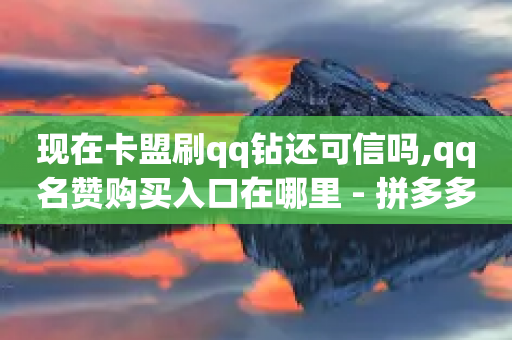 现在卡盟刷qq钻还可信吗,qq名赞购买入口在哪里 - 拼多多扫码助力群 - 拼多多免费送礼物入口