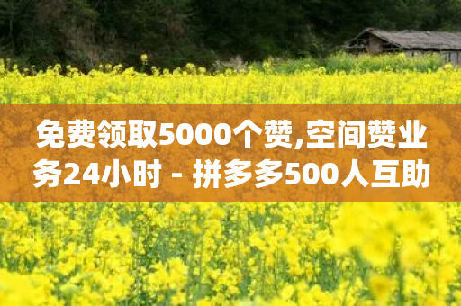 免费领取5000个赞,空间赞业务24小时 - 拼多多500人互助群免费 - pdd代付