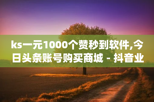 ks一元1000个赞秒到软件,今日头条账号购买商城 - 抖音业务在线下单秒到账 - qq点赞低价