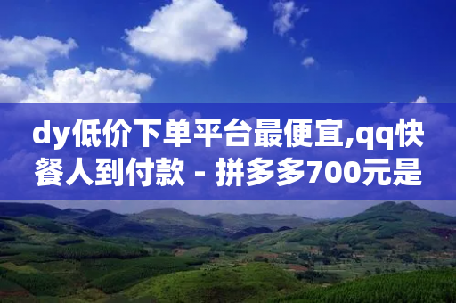 dy低价下单平台最便宜,qq快餐人到付款 - 拼多多700元是诈骗吗 - 拼多多天天领现金60元需要多少人-第1张图片-靖非智能科技传媒