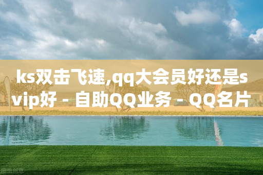 ks双击飞速,qq大会员好还是svip好 - 自助QQ业务 - QQ名片1块10000攒