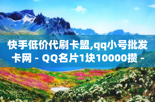 快手低价代刷卡盟,qq小号批发卡网 - QQ名片1块10000攒 - 业务网站购买-第1张图片-靖非智能科技传媒