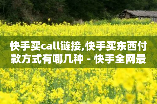 快手买call链接,快手买东西付款方式有哪几种 - 快手全网最低价下单平台 - 快手1元10000万假粉免费刷-第1张图片-靖非智能科技传媒