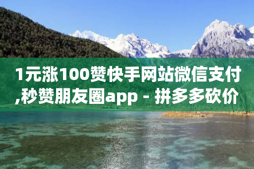 1元涨100赞快手网站微信支付,秒赞朋友圈app - 拼多多砍价下单平台 - 拼多多拉人助力软件微信付款-第1张图片-靖非智能科技传媒