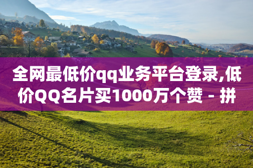 全网最低价qq业务平台登录,低价QQ名片买1000万个赞 - 拼多多业务自助平台 - 拼多多助力刷人软件新人