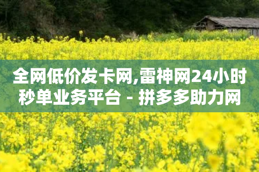 全网低价发卡网,雷神网24小时秒单业务平台 - 拼多多助力网站新用户 - 拼多多一起助力软件