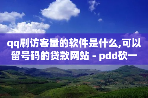 qq刷访客量的软件是什么,可以留号码的贷款网站 - pdd砍一刀助力助力平台官网 - 拼多多业务网24小时自助下单-第1张图片-靖非智能科技传媒