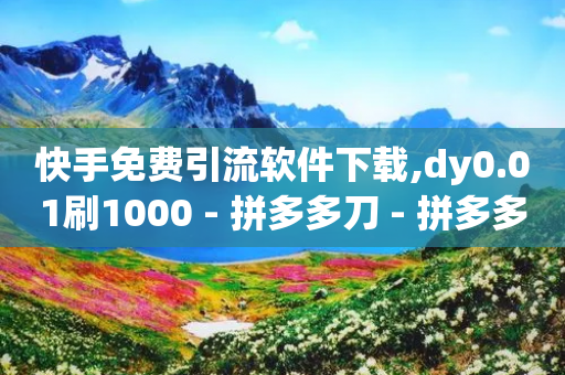 快手免费引流软件下载,dy0.01刷1000 - 拼多多刀 - 拼多多推金币0.1毫米-第1张图片-靖非智能科技传媒