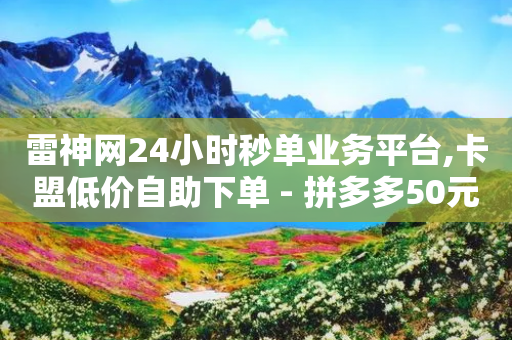 雷神网24小时秒单业务平台,卡盟低价自助下单 - 拼多多50元提现要多少人助力 - 拼多多集20个元宝需要几个人