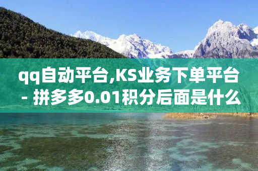 qq自动平台,KS业务下单平台 - 拼多多0.01积分后面是什么 - 拼多多跨境选品师-第1张图片-靖非智能科技传媒