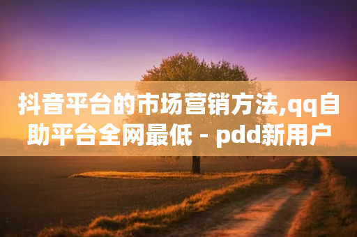 抖音平台的市场营销方法,qq自助平台全网最低 - pdd新用户助力网站 - 有没有软件批量下单的