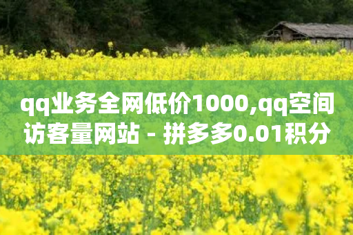 qq业务全网低价1000,qq空间访客量网站 - 拼多多0.01积分后面是什么 - 如何购买拼多多助力-第1张图片-靖非智能科技传媒