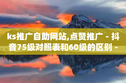 ks推广自助网站,点赞推广 - 抖音75级对照表和60级的区别 - qq访客为零却有浏览量-第1张图片-靖非智能科技传媒