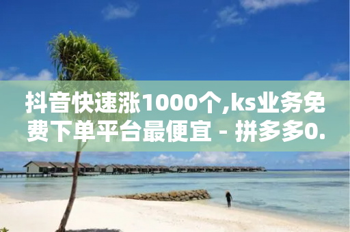 抖音快速涨1000个,ks业务免费下单平台最便宜 - 拼多多0.01积分后面是什么 - 拼多多多久才能算回归号