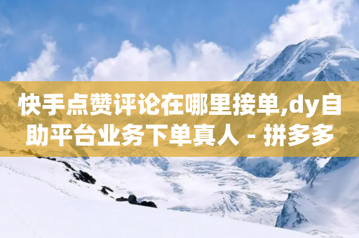 快手点赞评论在哪里接单,dy自助平台业务下单真人 - 拼多多领700元全过程 - 多多购物金100元怎么领取-第1张图片-靖非智能科技传媒