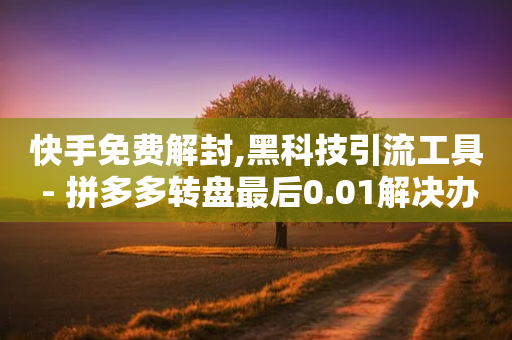 快手免费解封,黑科技引流工具 - 拼多多转盘最后0.01解决办法 - 拼多多砍一刀平台-第1张图片-靖非智能科技传媒