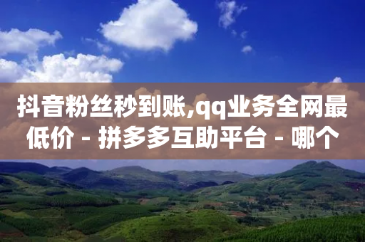 抖音粉丝秒到账,qq业务全网最低价 - 拼多多互助平台 - 哪个平台可以拼多多助力-第1张图片-靖非智能科技传媒