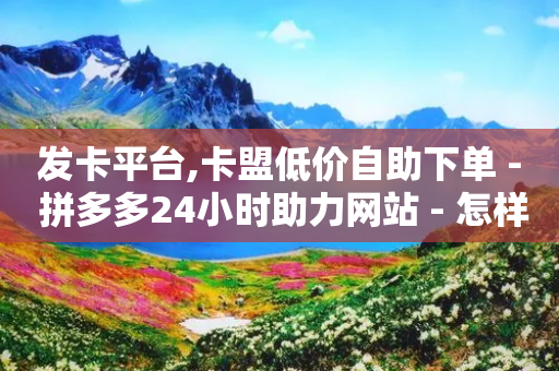 发卡平台,卡盟低价自助下单 - 拼多多24小时助力网站 - 怎样在拼多多买到正品又便宜