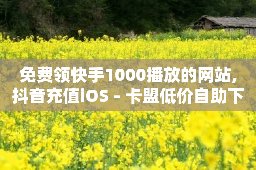 免费领快手1000播放的网站,抖音充值iOS - 卡盟低价自助下单科技 - 点赞链接-第1张图片-靖非智能科技传媒