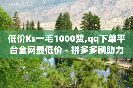 低价Ks一毛1000赞,qq下单平台全网最低价 - 拼多多刷助力网站新用户真人 - 怎样解除与拼多多的协议-第1张图片-靖非智能科技传媒