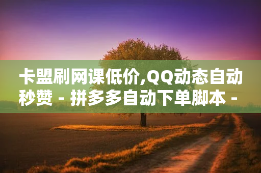 卡盟刷网课低价,QQ动态自动秒赞 - 拼多多自动下单脚本 - 拼多多邀请好友助力怎么弄