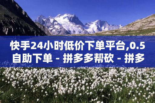 快手24小时低价下单平台,0.5自助下单 - 拼多多帮砍 - 拼多多红包助手不见了