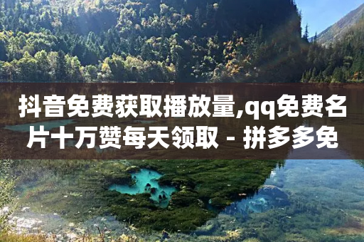 抖音免费获取播放量,qq免费名片十万赞每天领取 - 拼多多免费助力网站入口 - 拼多多最后阶段积分-第1张图片-靖非智能科技传媒