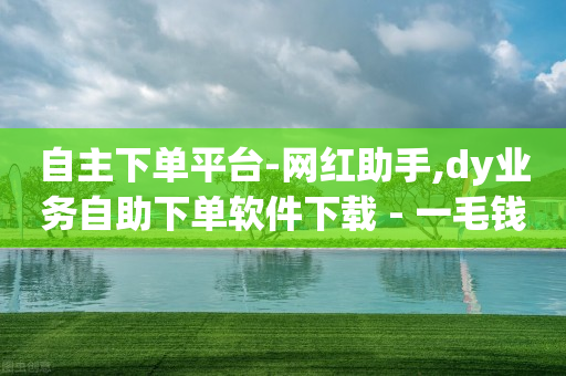 自主下单平台-网红助手,dy业务自助下单软件下载 - 一毛钱给10000播放量 - dy24小时自助业务下单超稳定