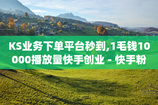 KS业务下单平台秒到,1毛钱10000播放量快手创业 - 快手粉丝便宜是真的吗 - qq增加访客量软件下载-第1张图片-靖非智能科技传媒