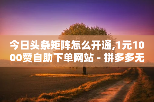 今日头条矩阵怎么开通,1元1000赞自助下单网站 - 拼多多无限助力神器免费 - 拼多多700提现是真的吗