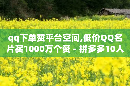 qq下单赞平台空间,低价QQ名片买1000万个赞 - 拼多多10人助力 - 拼多多去广告精简app