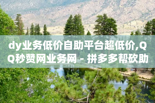 dy业务低价自助平台超低价,QQ秒赞网业务网 - 拼多多帮砍助力网站便宜 - 拼多多砍价助力买刀-第1张图片-靖非智能科技传媒