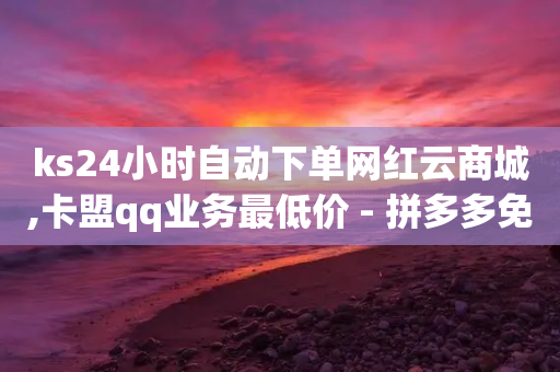 ks24小时自动下单网红云商城,卡盟qq业务最低价 - 拼多多免费一键助力神器 - pdd业务平台自助